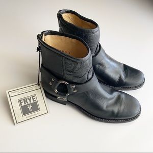 Frye | Black Phillip Harness Leather Boots 6